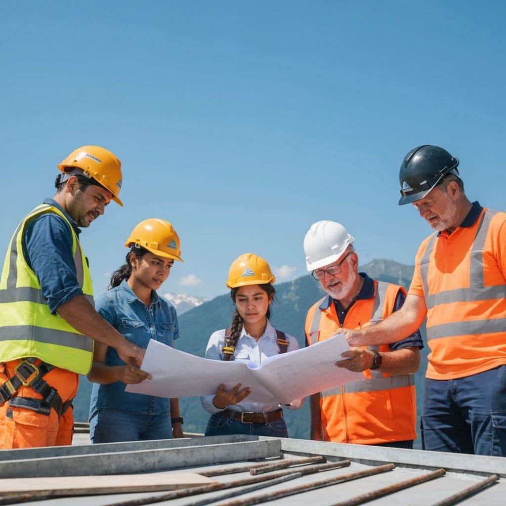 Teamwork auf der Baustelle